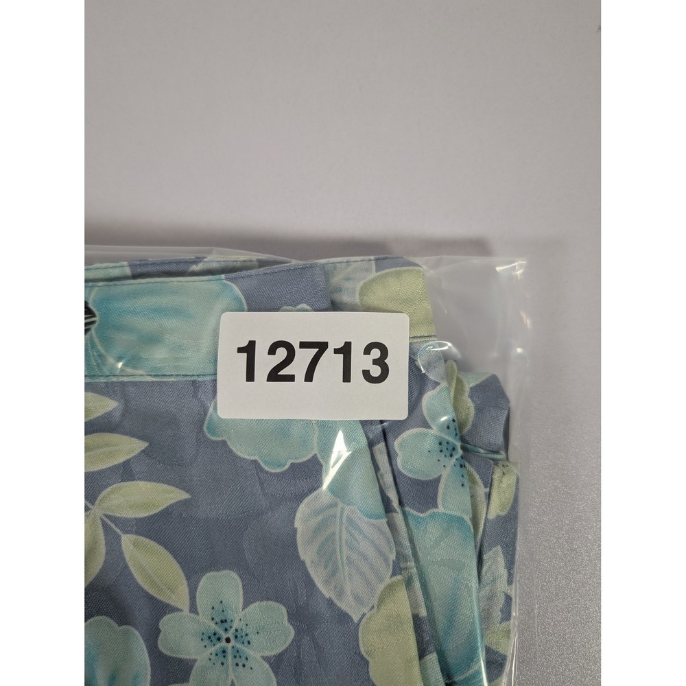 Tommy Bahama Pants Womens 6 Blue Green Floral 100% Silk Hawaiian Tropical Lounge - Picture 9 of 9